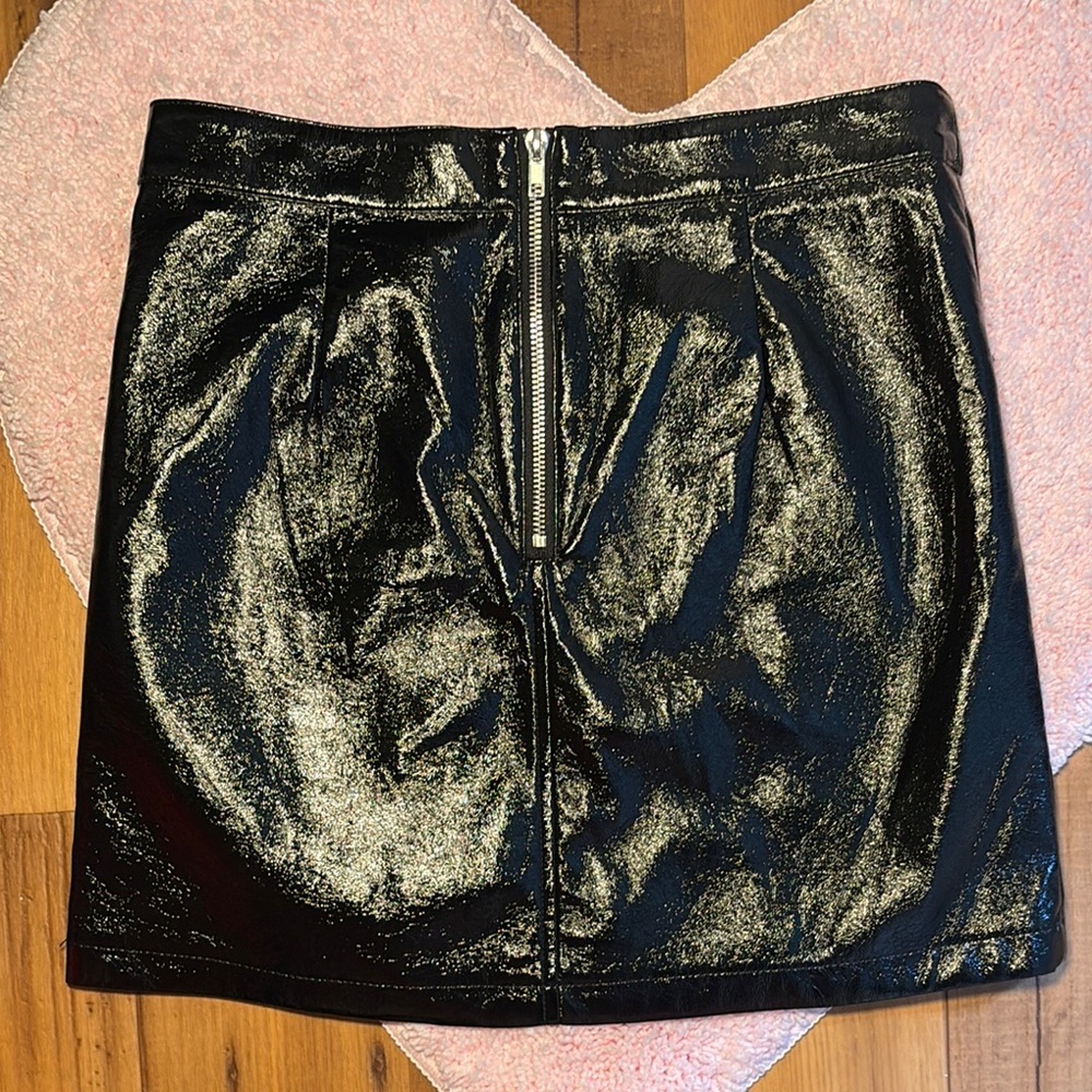 Shiny Black Mini Skirt